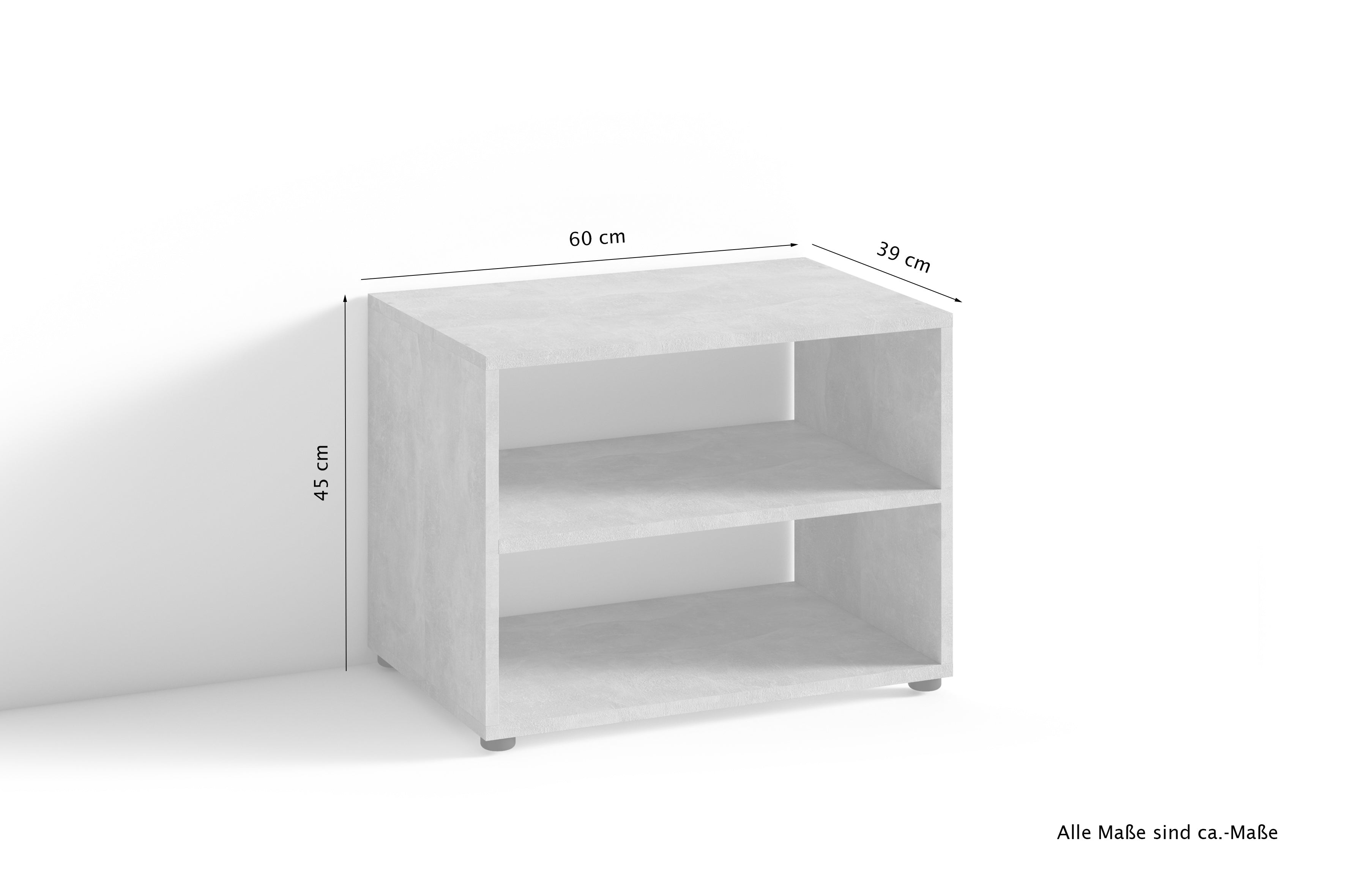TV Stand VICTORIA / kleines Regal weiß oder schwarz / Beistelltisch 60 cm breit / Wohnzimmertisch / Schrank / TV Bank / TV Tisch / Weiß / 60 x 45 x 39 cm (BxHxT)