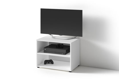 TV Stand VICTORIA / kleines Regal weiß oder schwarz / Beistelltisch 60 cm breit / Wohnzimmertisch / Schrank / TV Bank / TV Tisch / Weiß / 60 x 45 x 39 cm (BxHxT)