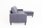 Ecksofa ATLANTA / Cord grau / Beine schwarz aus Massivholz / Longchair wahlweise rechts oder links montierbar / 218 x 144, H 78,5 cm