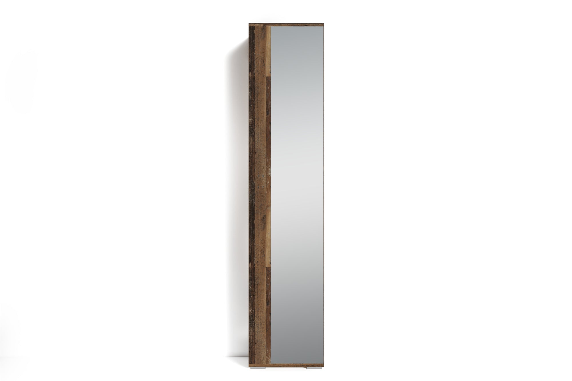 Flurgarderobe BEN / Garderobe Artisan Eiche (Eiche-Optik), Old Wood (Altholz-Optik), weiß oder anthrazit / mit Spiegel / Spiegelschrank für den Flur mit Kleiderstange und Ablage / B 40, H 184, T 35 cm