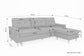 Ecksofa ATLANTA / Samt dunkelgrau / Beine schwarz aus Massivholz / Longchair wahlweise rechts oder links montierbar / 218 x 144, H 78,5 cm