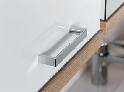 Badezimmer-Hochschrank NEBRASKA / in anthrazit, Sonoma Eiche (Eiche-Optik) oder weiß / B 50, H 192, T 31,5 cm / 4 Türen mit offenen Elementen &amp; viel Stauraum