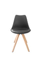 KIRA Stuhl, 2-er, Gestell Eiche-Optik oder schwarz, in grau, schwarz, weiß