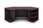 Schreibtisch THANATOS / Gaming-Tisch in anthrazit mit Kanten in rot, weiß oder anthrazit / Eck-Schreibtisch mit viel Stauraum und XXL Tischplatte / Computer-Tisch / PC / Arbeits-Tisch / 198x76x85cm (BxHxT)