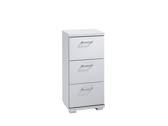 Badezimmer Seitenschrank / in anthrazit, Sonoma Eiche (Eiche-Optik) oder weiß / B 35,5, H 74, T 31,5 cm / mit 2 Schubkästen