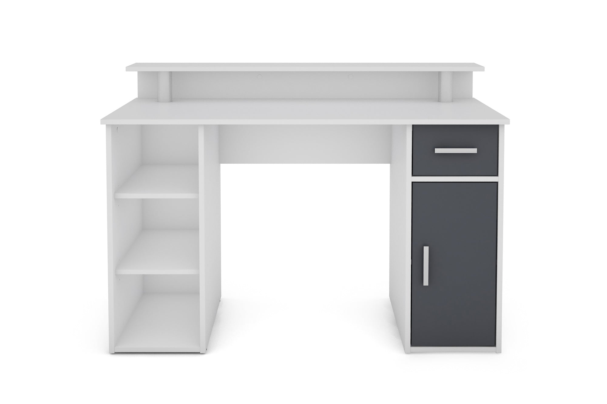 Schreibtisch DIEGO / Arbeits-Tisch mit viel Stauraum in Sonoma Eiche (Eiche-Optik), weiß, Old Wood (Altholz-Optik) / Computer-Tisch / 1 Schublade, 1 Tür, 3 offene Fächer / 120x88x55cm (BxHxT)