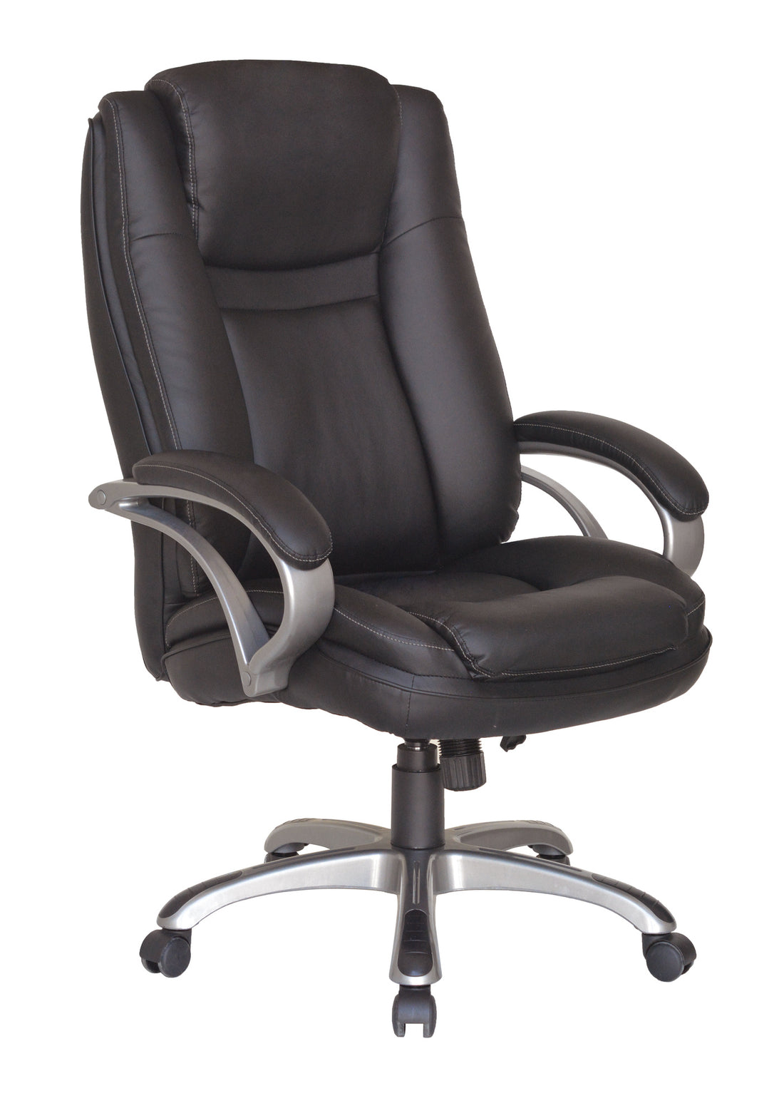 Chefsessel BRUNO-XXL/ bis 150 kg belastbar /Kunststoff anthrazit/ Wippmechanik mit Härtegradeinstellung/ Höhenverstellung/
 Gebremste Sicherheitsrollen/ B 71,5 H 114-124 T 70,5 cm