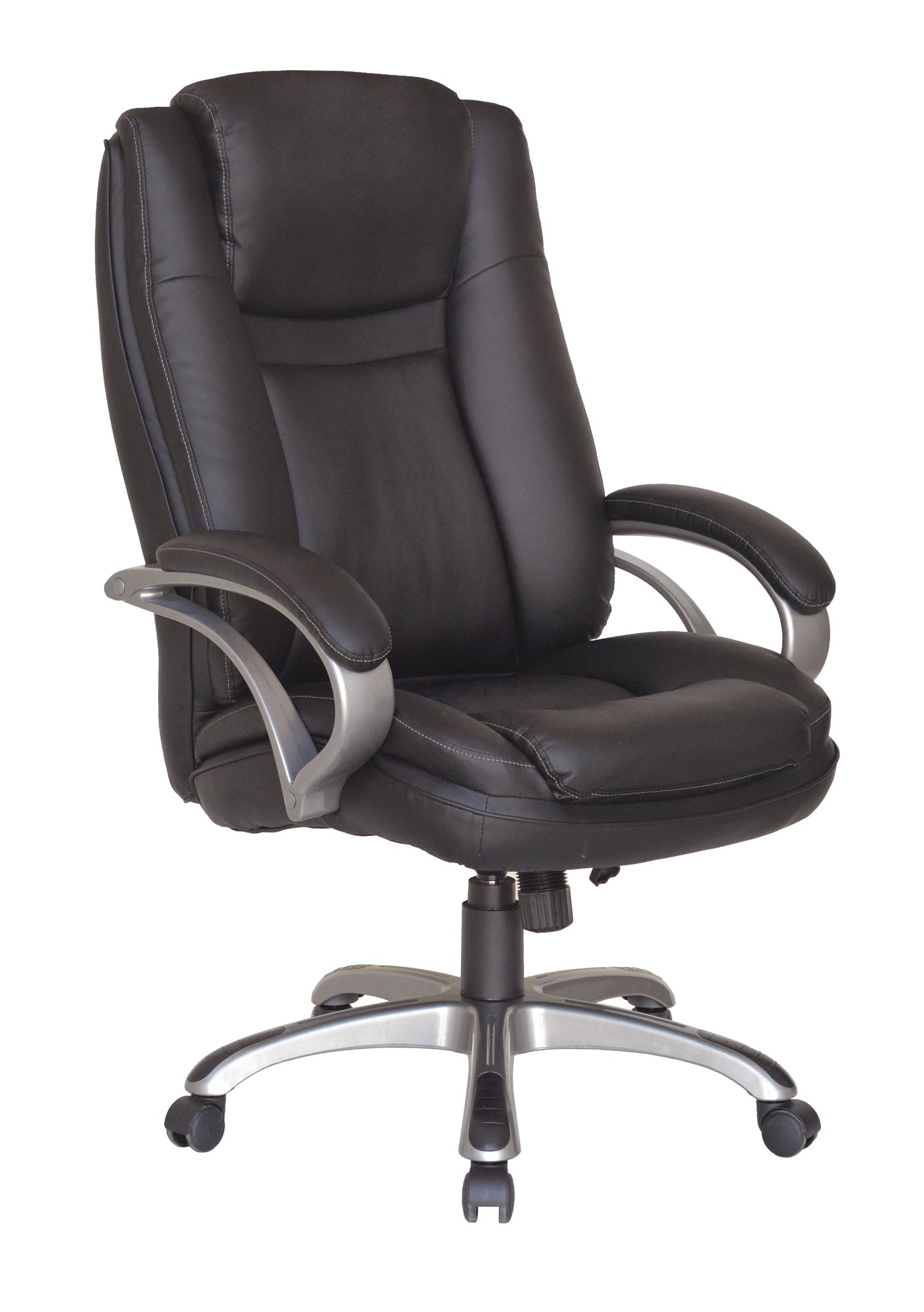 Chefsessel BRUNO-XXL/ bis 150 kg belastbar /Kunststoff anthrazit/ Wippmechanik mit Härtegradeinstellung/ Höhenverstellung/
 Gebremste Sicherheitsrollen/ B 71,5 H 114-124 T 70,5 cm