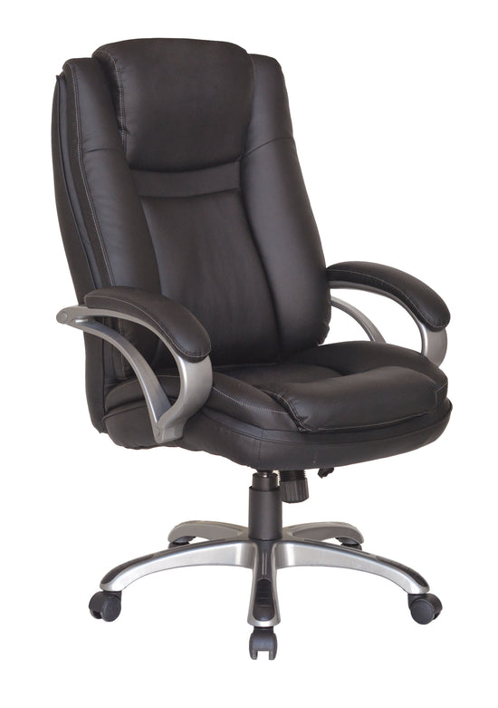 Chefsessel BRUNO-XXL/ bis 150 kg belastbar /Kunststoff anthrazit/ Wippmechanik mit Härtegradeinstellung/ Höhenverstellung/
 Gebremste Sicherheitsrollen/ B 71,5 H 114-124 T 70,5 cm