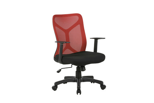 Chefsessel BONE / Kunststoff schwarz / Mesh schwarz, ziegelrot oder grau / Wippmechanik / Sicherheitsklemmschutz / Höhenverstellung / gebremste Sicherheitsdoppelrollen / B 61,5, H 91-98,5, T 51,5 cm