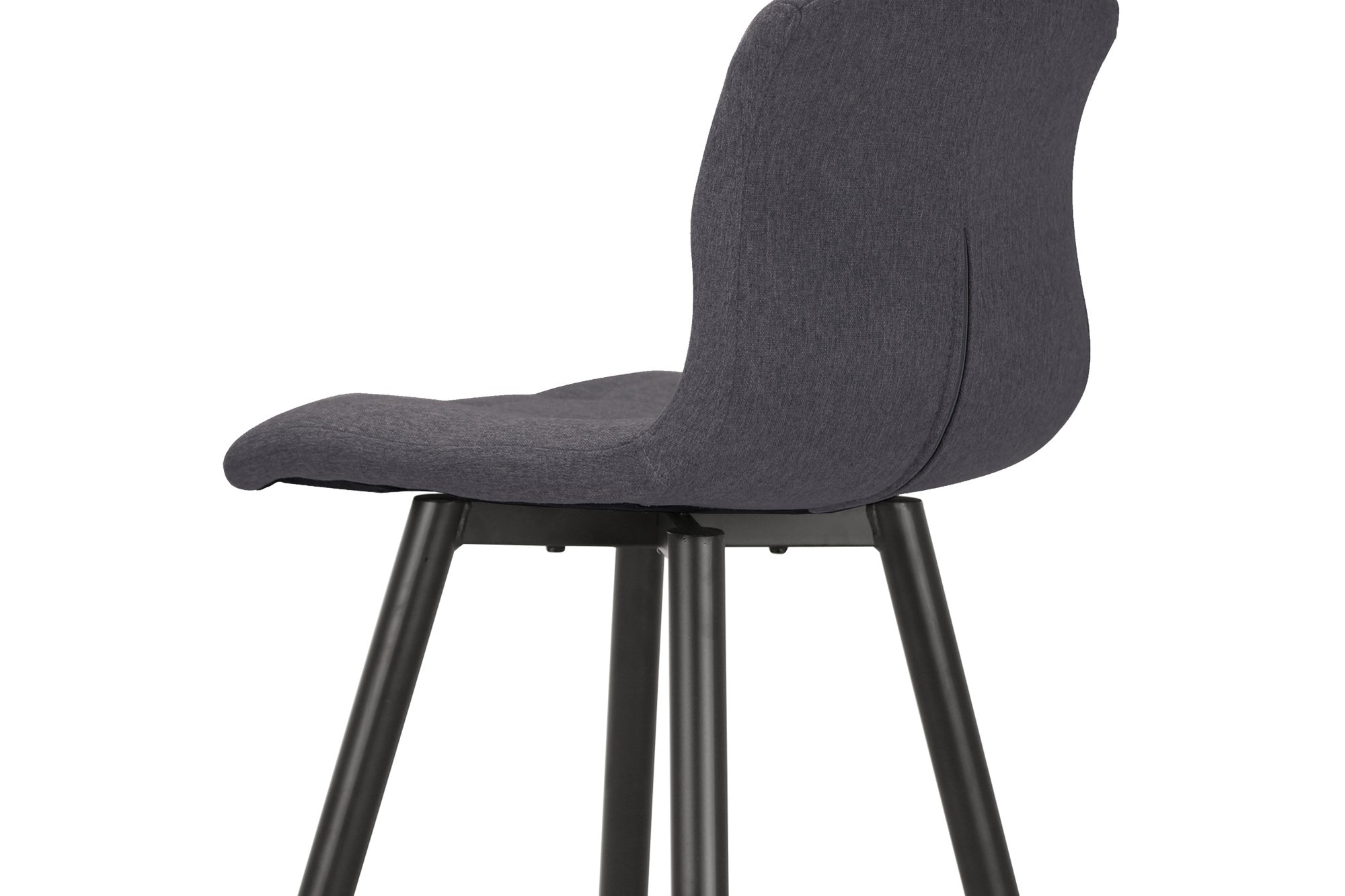 Barhocker SIMONE / Moderner Barhocker in Vintage braun oder Webstoff anthrazit / mit Rückenlehne / Gestell pulverbeschichtet in schwarz / B 42, H 103, T 51 cm