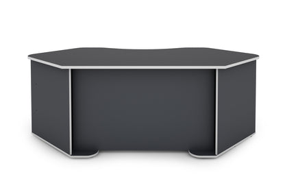 Schreibtisch THANATOS / Gaming-Tisch in anthrazit mit Kanten in rot, weiß oder anthrazit / Eck-Schreibtisch mit viel Stauraum und XXL Tischplatte / Computer-Tisch / PC / Arbeits-Tisch / 198x76x85cm (BxHxT)
