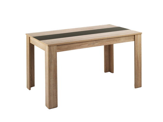 NORI Tisch, Breite 160 cm, Einlegeplatte schwarz/weiß, in Eiche-Optik oder weiß