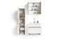 Badezimmer Spiegelschrank Marino mit LED-Beleuchtung und Steckdose / Moderner, 2-türiger Spiegel Hängeschrank in schnee-weiß matt und Absetzung Sonoma Eiche / Wandschrank mit Spiegeltüren / B 60, H 60, T 20 cm