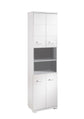 Badezimmer-Hochschrank NEBRASKA / in anthrazit, Sonoma Eiche (Eiche-Optik) oder weiß / B 50, H 192, T 31,5 cm / 4 Türen mit offenen Elementen & viel Stauraum