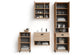 Badezimmer-Hochschrank WELLNESS in Artisan Eiche, Griffe aus Metall in schwarz / Badezimmerschrank 4 Türen mit offenen Elementen & viel Stauraum / B 54, H 193, T 31 cm