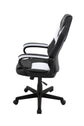 Chefsessel Matteo / Gaming-Chair bis 110 kg belastbar / Kunststoff & Kunstleder schwarz / Armlehnen gepolstert/ Applikation Mesh rot, weiß oder grau / Sicherheitsrollen / B 60, H 103-113, T 65 cm
