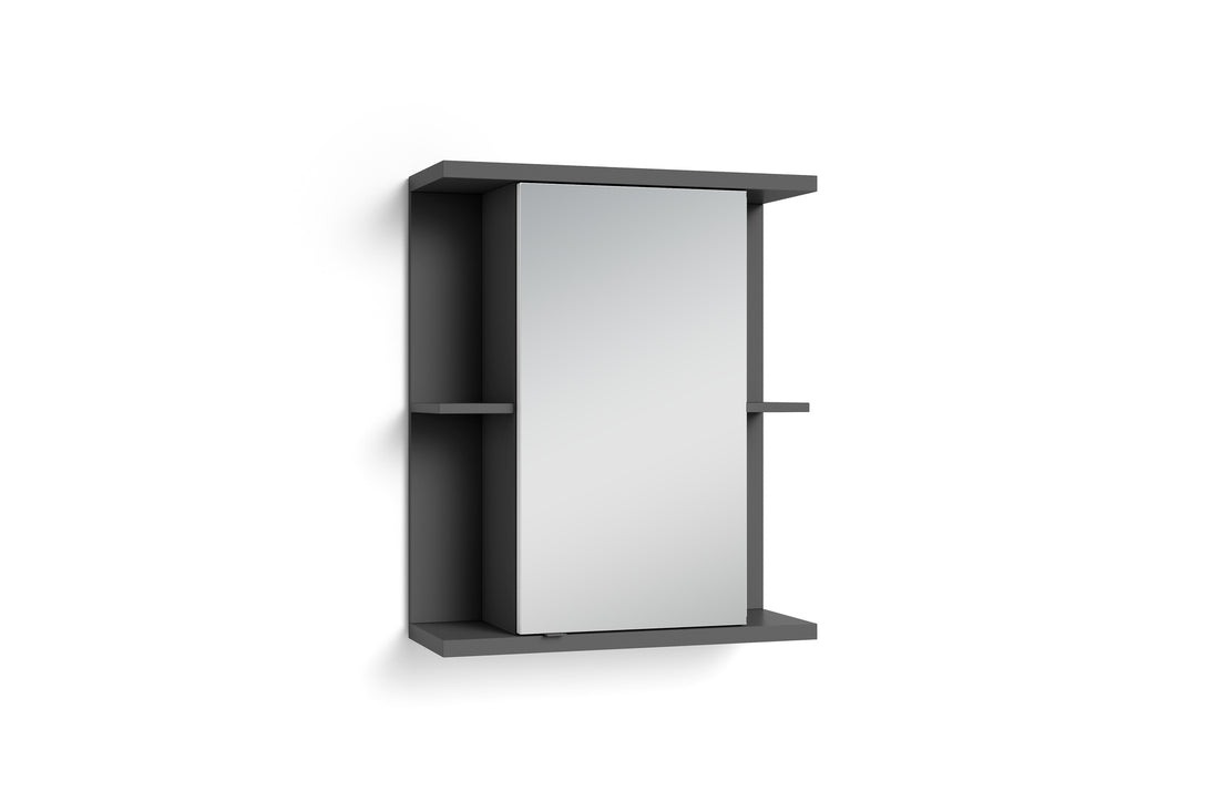 Badezimmer Spiegelschrank NEBRASKA mit Spiegeltür / Moderner, 1-türiger Spiegel Hängeschrank in anthrazit, Sonoma Eiche (Eiche-Optik) oder weiß / B 60, H 70, T 25m / mit viel Stauraum