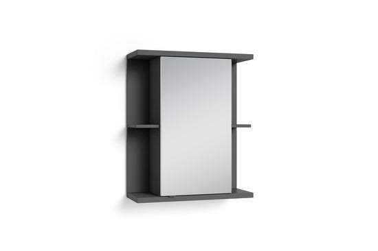 Badezimmer Spiegelschrank NEBRASKA mit Spiegeltür / Moderner, 1-türiger Spiegel Hängeschrank in anthrazit, Sonoma Eiche (Eiche-Optik) oder weiß / B 60, H 70, T 25m / mit viel Stauraum