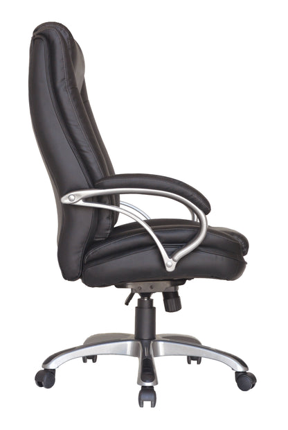 Chefsessel BRUNO-XXL/ bis 150 kg belastbar /Kunststoff anthrazit/ Wippmechanik mit Härtegradeinstellung/ Höhenverstellung/
 Gebremste Sicherheitsrollen/ B 71,5 H 114-124 T 70,5 cm
