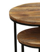 JARON, Zweisatztisch, Gestell schwarz, Tischplatte Mangoholz natur