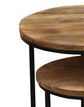 Zweisatztisch JARON / Mangoholz natur, Metall schwarz / Untereinander verstaubar / D 40, H 60 + D 30, H 50 cm