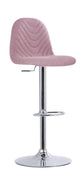 Barhocker CASINO / Moderner Barhocker in hellgrau, anthrazit oder rosa / Gestell verchromt mit Höhenverstellung / 360° drehbar / B 41,H 91,5-112,T 52,5 cm