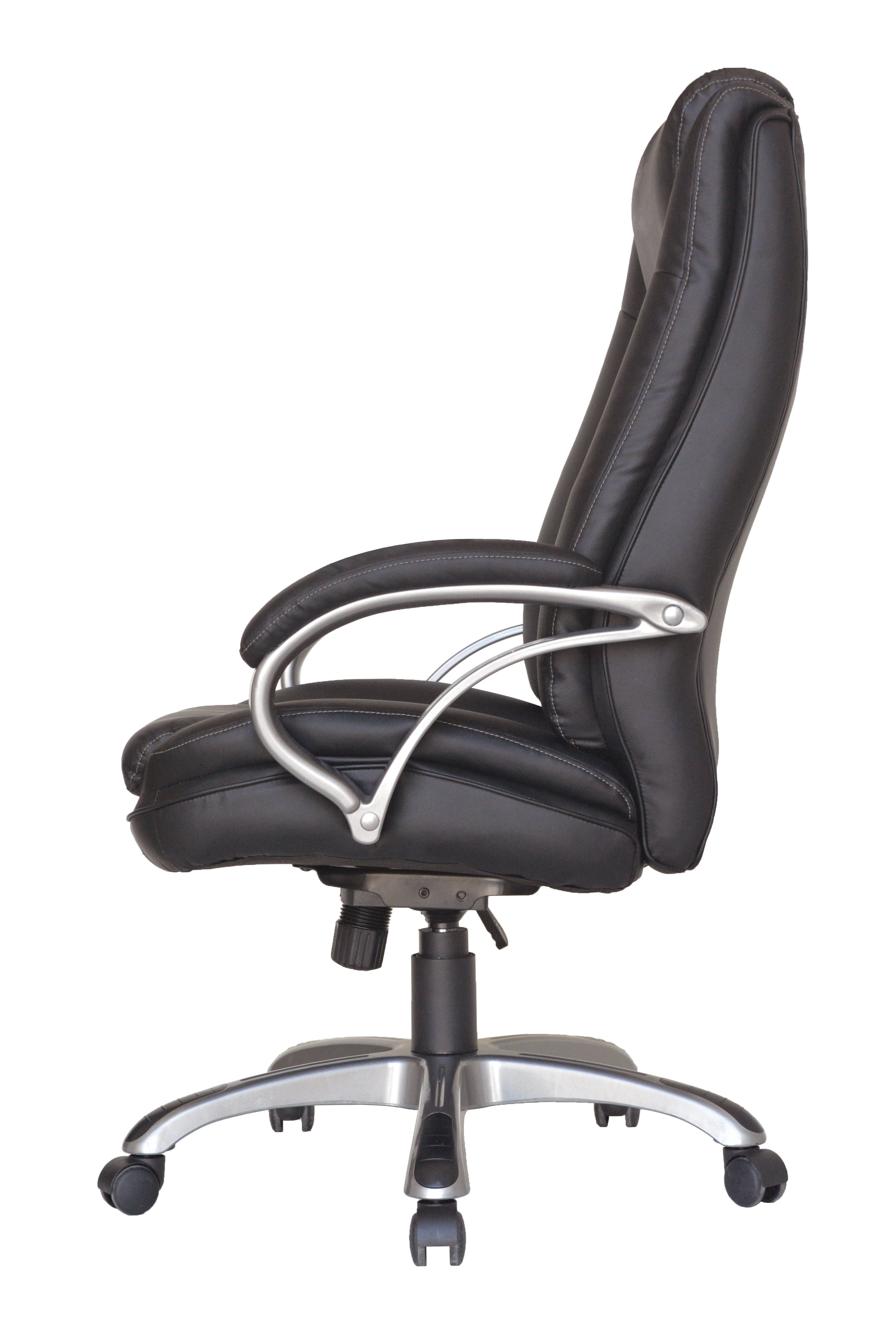 Chefsessel BRUNO-XXL/ bis 150 kg belastbar /Kunststoff anthrazit/ Wippmechanik mit Härtegradeinstellung/ Höhenverstellung/
 Gebremste Sicherheitsrollen/ B 71,5 H 114-124 T 70,5 cm