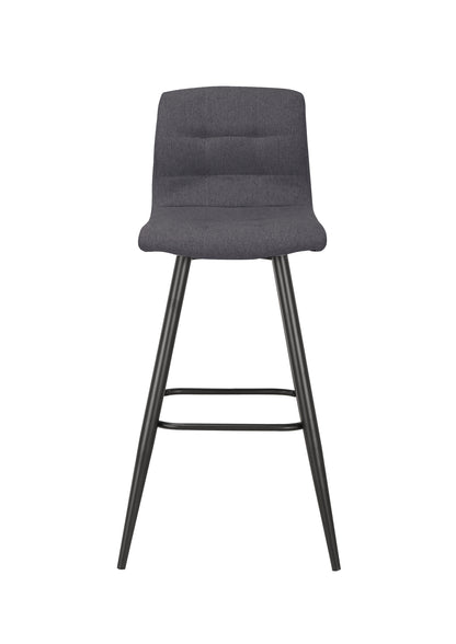 Barhocker SIMONE / Moderner Barhocker in Vintage braun oder Webstoff anthrazit / mit Rückenlehne / Gestell pulverbeschichtet in schwarz / B 42, H 103, T 51 cm