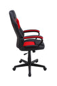 Chefsessel Matteo / Gaming-Chair bis 110 kg belastbar / Kunststoff & Kunstleder schwarz / Armlehnen gepolstert/ Applikation Mesh rot, weiß oder grau / Sicherheitsrollen / B 60, H 103-113, T 65 cm