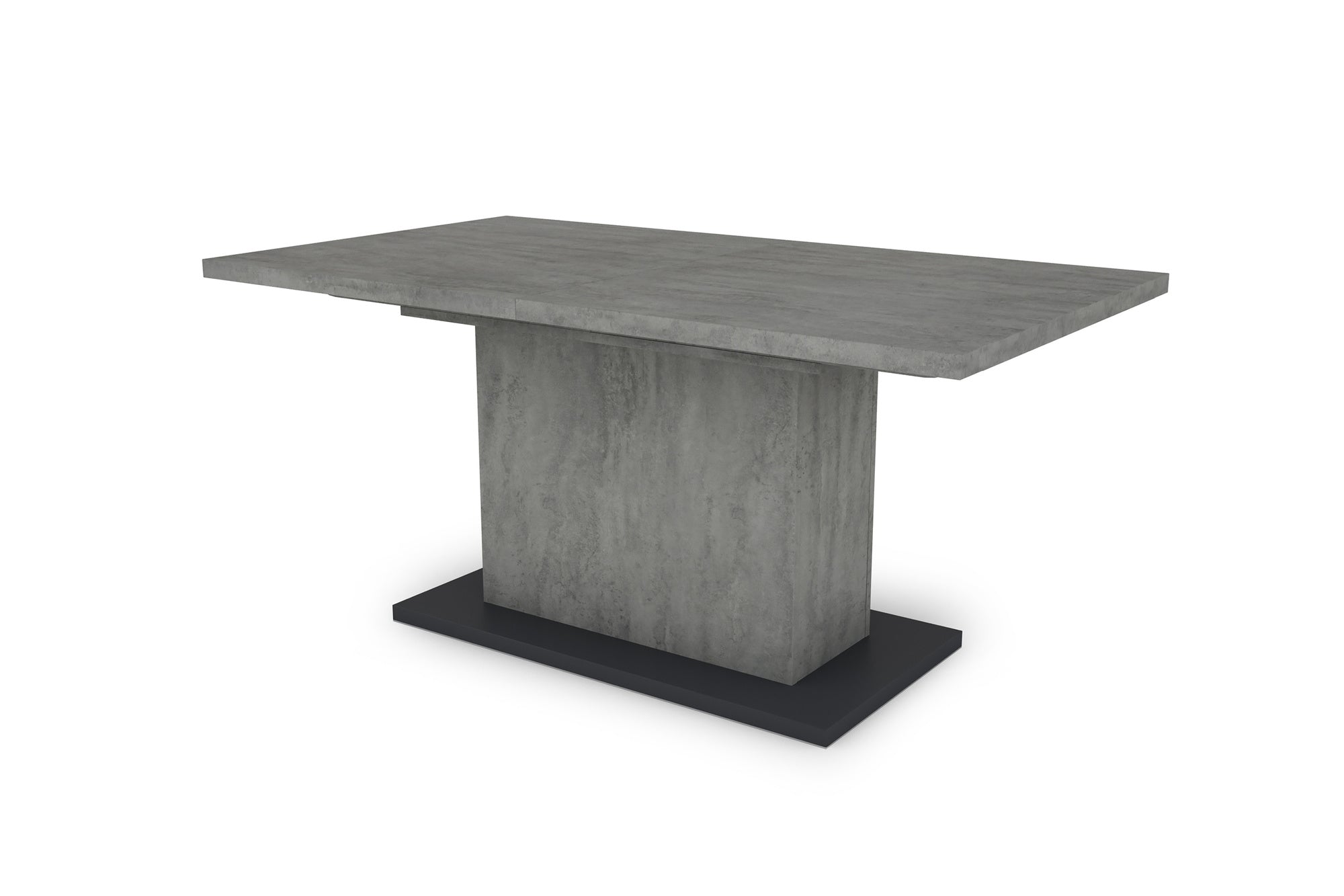 Esszimmertisch ATHEN / Light Atelier (Beton-Optik) oder Old Wood (Altholz-Optik) / großer Auszugstisch 160 cm bis 200 cm / Säulentisch mit Ausziehfunktion / Tisch mit Synchronauszug und Einlegeplatte / 160-200 x 90, H 75 cm