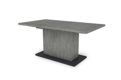 Esszimmertisch ATHEN / Light Atelier (Beton-Optik) oder Old Wood (Altholz-Optik) / großer Auszugstisch 160 cm bis 200 cm / Säulentisch mit Ausziehfunktion / Tisch mit Synchronauszug und Einlegeplatte / 160-200 x 90, H 75 cm