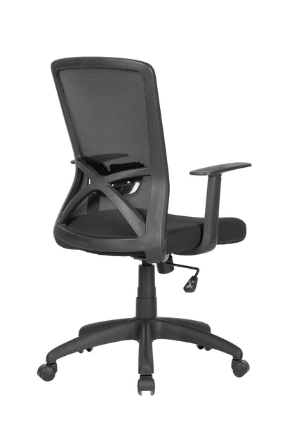 Chefsessel Long / Kunststoff schwarz / Bezug Stoff / Mesh schwarz oder rot / Wippmechanik / Sicherheitsklemmschutz/Höhenverstellung / gebremste Sicherheitsrollen / B 52,5, H95,5-103, T 60,5