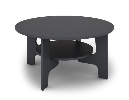 Couchtisch JONNY / Melamin anthrazit, weiß, Artisan Eiche (Eiche-Optik) oder Old Wood (Altholz-Optik) / D 80, H 42,5 cm / mit praktischem Ablageboden