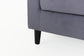 Ecksofa ATLANTA / Samt dunkelgrau / Beine schwarz aus Massivholz / Longchair wahlweise rechts oder links montierbar / 218 x 144, H 78,5 cm