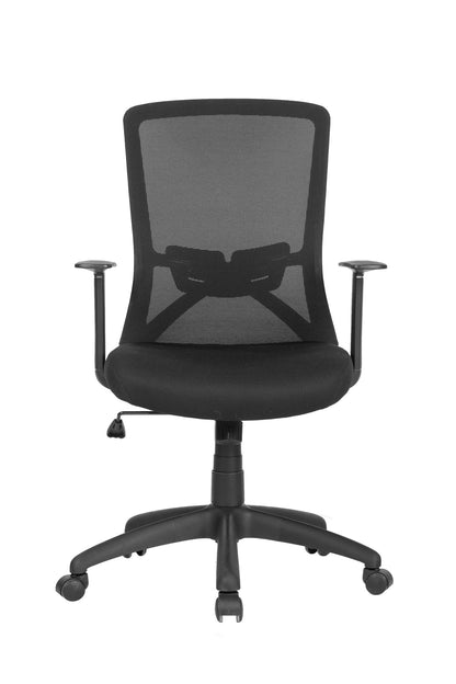Chefsessel Long / Kunststoff schwarz / Bezug Stoff / Mesh schwarz oder rot / Wippmechanik / Sicherheitsklemmschutz/Höhenverstellung / gebremste Sicherheitsrollen / B 52,5, H95,5-103, T 60,5