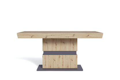 Esszimmertisch MATTHEW / Küchen-Tisch 160 cm mit Auszugsfunktion auf 215 cm / Auszugstisch Artisan Eiche, Light Atelier oder Old Wood / Esstisch ausziehbar mit Einlegeplatte / 160-215 x 90, H 75 cm