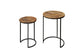 Zweisatztisch JARON / Mangoholz natur, Metall schwarz / Untereinander verstaubar / D 40, H 60 + D 30, H 50 cm