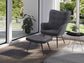 Sessel Uta / Cord grau, Samt schwarz, Webstoff dunkelgrau, Samt dunkelgrün, Webstoff sandfarben / Gestell schwarz pulverbeschichtet / Relaxsessel / Armlehnen-Sessel / B 72, H 97, T 80 cm