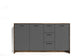 Kommode BEN / Sideboard mit 3 Türen und 3 Schubkasten / Schuhschrank in Old Wood-Optik mit Fronten in anthrazit / Schrank in Altholz-Optik / Griffe schwarz / B 153, H 83, T 35 cm