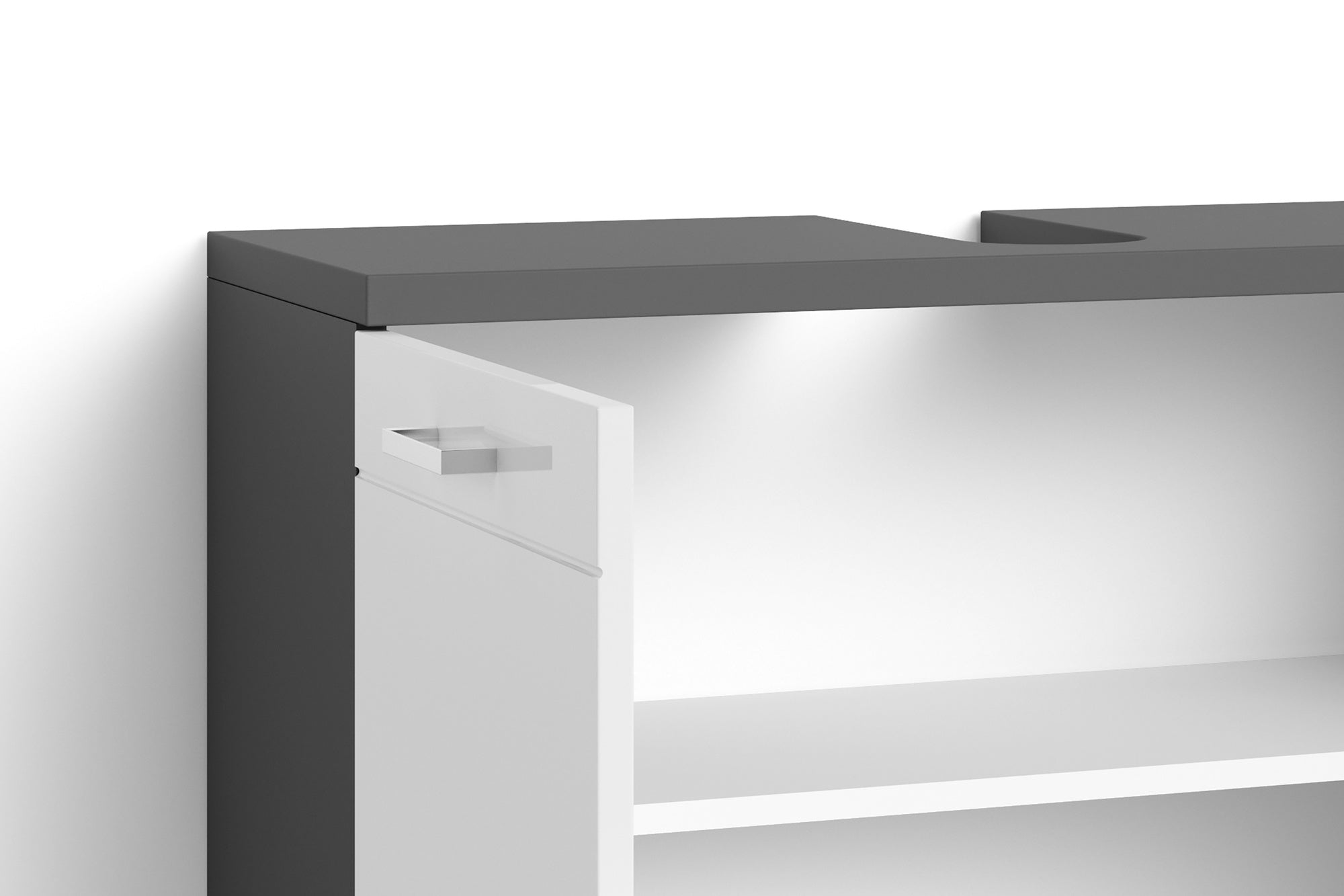 Waschbeckenunterschrank NEBRASKA / in anthrazit, Sonoma Eiche (Eiche-Optik) oder weiß / B 80, H 59, T 31,5 cm / 2-türig