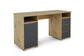 Schreibtisch LOBO / Arbeits-Tisch in weiß, Artisan Eiche (Eiche-Optik) oder Old Wood (Altholz-Optik) / Computer-Tisch mit 3 Schubladen, 1 Tür und 2 offenen Fächern / Große Arbeits-Fläche 138 x 55cm / Bürotisch / 138x75x55 cm (BxHxT)